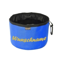 Mystique Reisetrinknapf personalisiert blau gold
