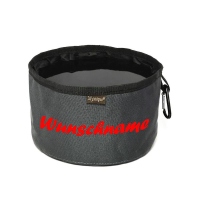 Mystique Reisetrinknapf personalisiert grau rot