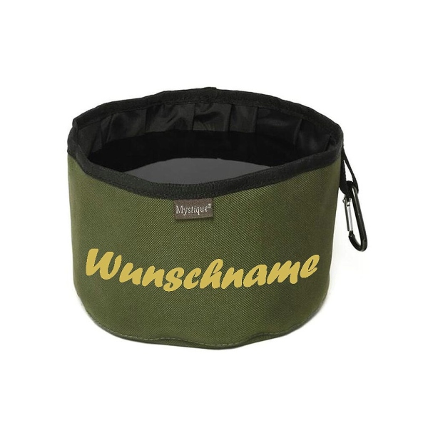 Mystique Reisetrinknapf personalisiert khaki gold
