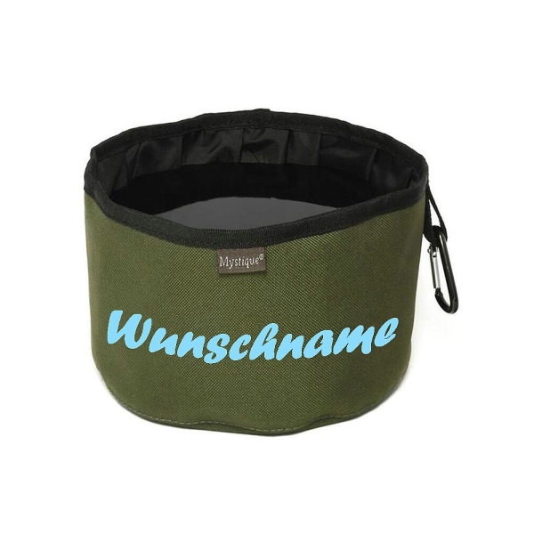 Mystique Reisetrinknapf personalisiert  khaki hellblau
