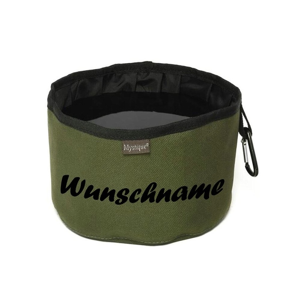 Mystique Reisetrinknapf personalisiert khaki schwarz