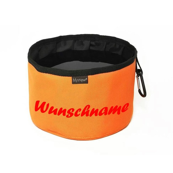 Mystique Reisetrinknapf personalisiert orange rot