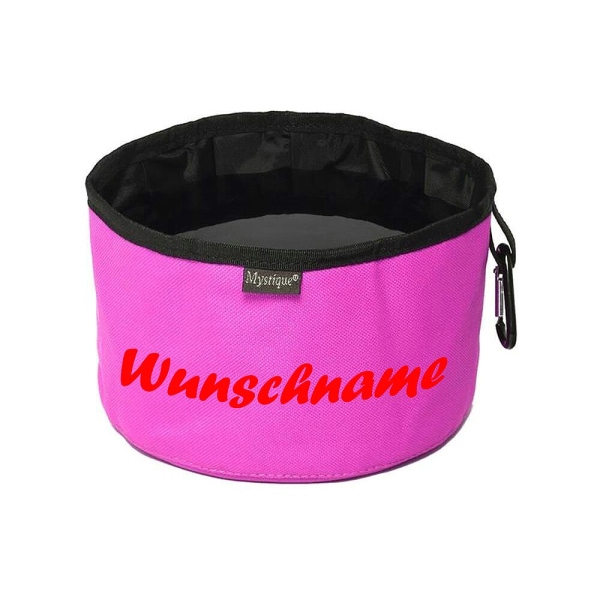 Mystique Reisetrinknapf personalisiert pink rot