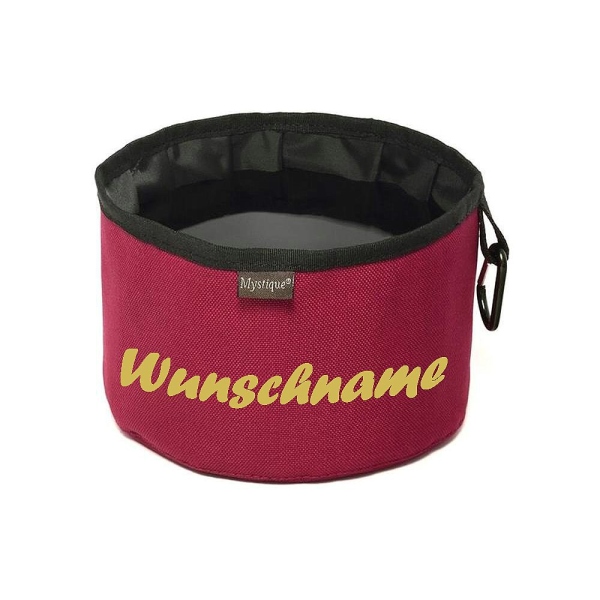 Mystique Reisetrinknapf personalisiert weinrot gold