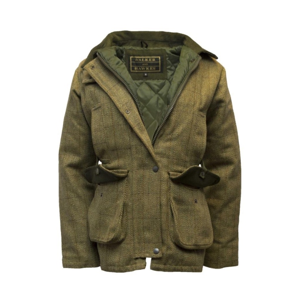 Walker and Hawkes Damen Tweed Jacke Derby Hazelwood – Light Sage 44