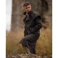 Gewachster Mantel Stockman mit Kapuze Braun XS