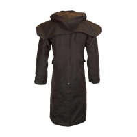 Walker and Hawkes Herren gewachster Mantel Stockman mit Kapuze – Braun XL