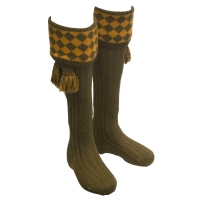 Walker and Hawkes Herren Socken Chessboard Shooting – Grün