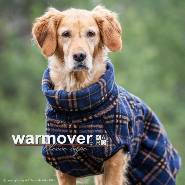 Warmover Karo Fleece Cape dark blue