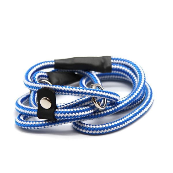 MewogS Moxonleine 6mm LIGHT mit Zugbegrenzung 100cm blau-weiß Streifen