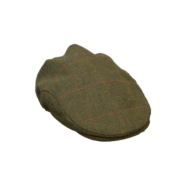 Walker and Hawkes Herren Tweed Flat Cap Derby Cambridge – Dark Sage 2XL (61cm)