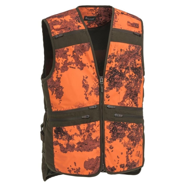 Pinewood 8121 Furudal Hunter Pro Camou Weste Strata Blaze/Wildlederbraun (983) XXL