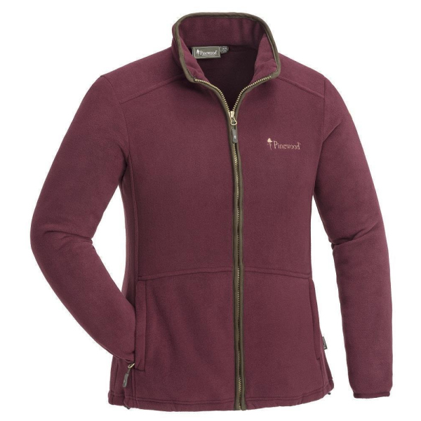 Pinewood 3101 Nydala Damen Fleecejacke Burgundy/Wildlederbraun (548) XXL