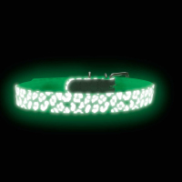 HUNTER Halsband Convenience Reflect Glow weiß Leopardenmuster M (50)
