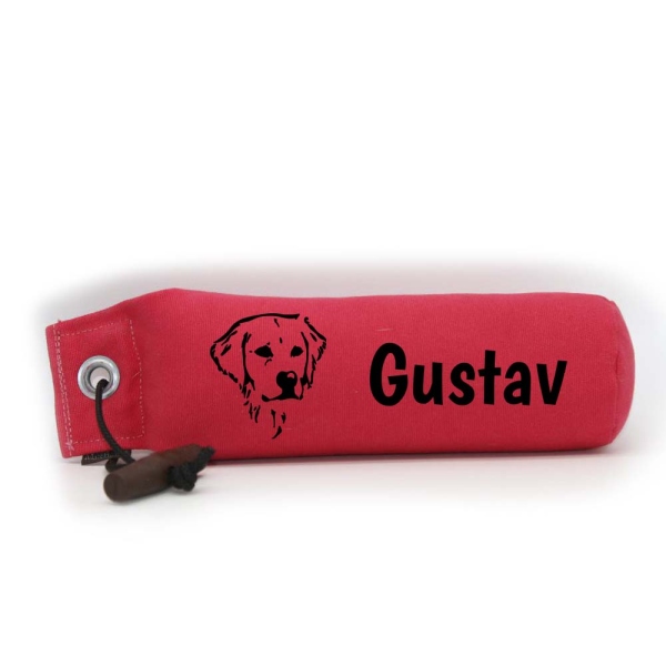 Mystique Dummy Einzel Name Boogaloo hot pink Golden Retriever Kopf