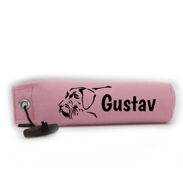 Mystique Dummy Einzel Name Boogaloo pink rosa Deutsch Drahthaar