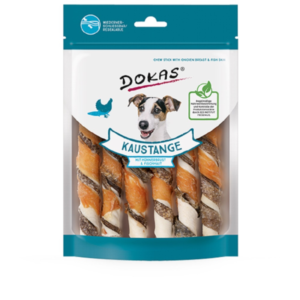 DOKAS - Kaustange mit Hühnerbrust & Fischhaut 1er Pack (1 x 150g)