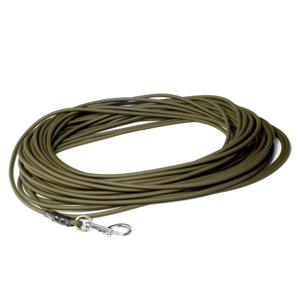 Mystique® Biothane Schleppleine rund 6mm Standard Karabiner khaki 7,5m