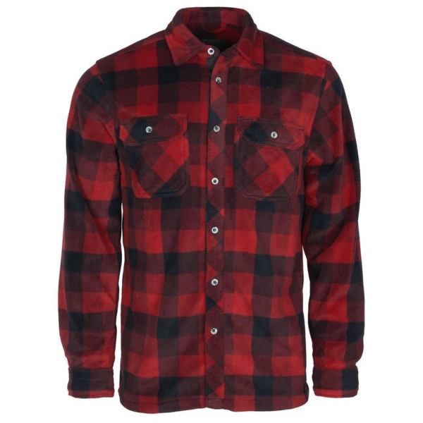 Pinewood 5063 Finnveden Canada Fleece Hemd Rot/ Schwarz (518) M