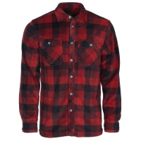 Pinewood 5063 Finnveden Canada Fleece Hemd Rot/ Schwarz...