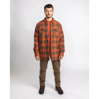 Pinewood 5008 Finnveden Checked Padded Overshirt Terracotta/ Oliv (529)