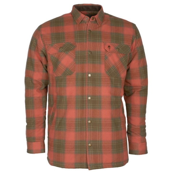 Pinewood 5008 Finnveden Checked Padded Overshirt Terracotta/ Oliv (529) S