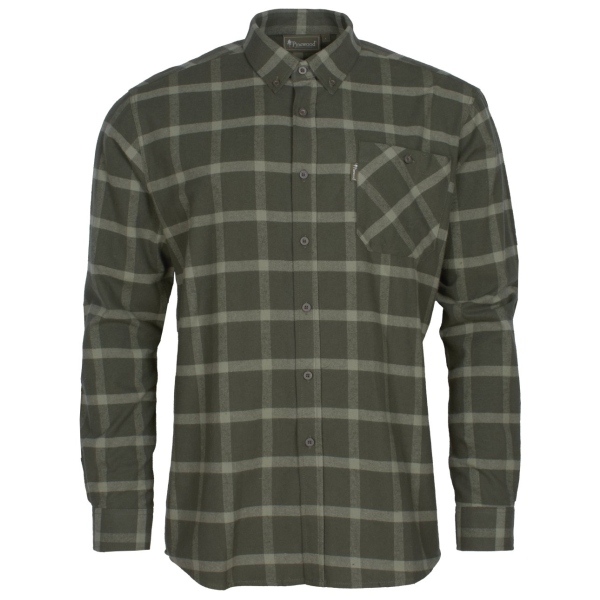 Pinewood 5009 Värnamo Flannel Hemd Dunkelgrün / Grün (124) XXL