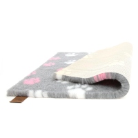 Vetbed Isobed SL grau rosa Pfoten 150 x 100cm