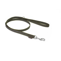 Mystique® Gummierte Leine 12mm mit Handschlaufe Standard Karabiner khaki 1m