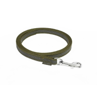 Mystique® Gummierte Leine 12mm mit Handschlaufe Standard Karabiner khaki 1m