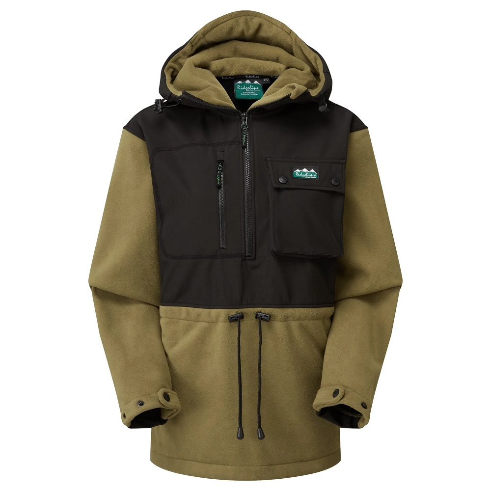 Ridgeline Ladies Rubra Hybrid Fleece Smock Field Teak Black