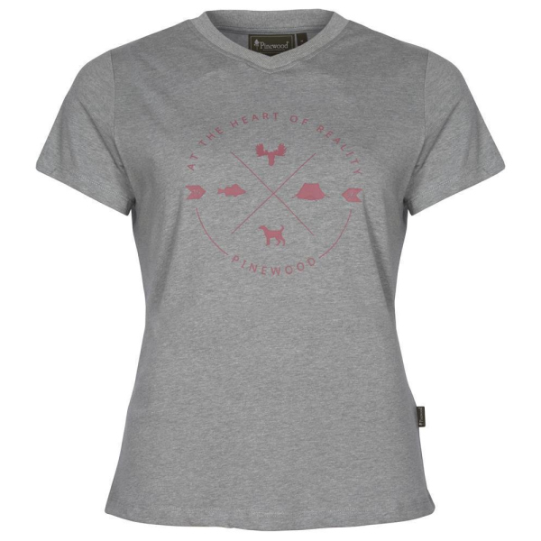 Pinewood 3321 Finnveden Trail Damen T-Shirt L.Grey Melange (454)