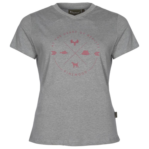 Pinewood 3321 Finnveden Trail Damen T-Shirt L.Grey Melange (454) XL