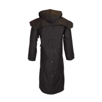 Walker and Hawkes Herren gewachster Mantel Stockman mit Kapuze – Schwarz M