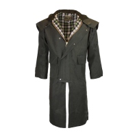 Gewachster Mantel Stockman mit Kapuze Olive XXL