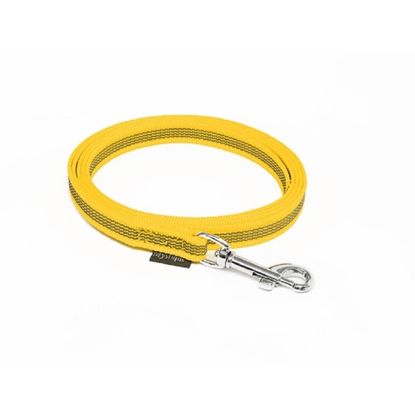 Mystique® Gummierte Leine 12mm ohne Handschlaufe Standard Karabiner gelb 50cm