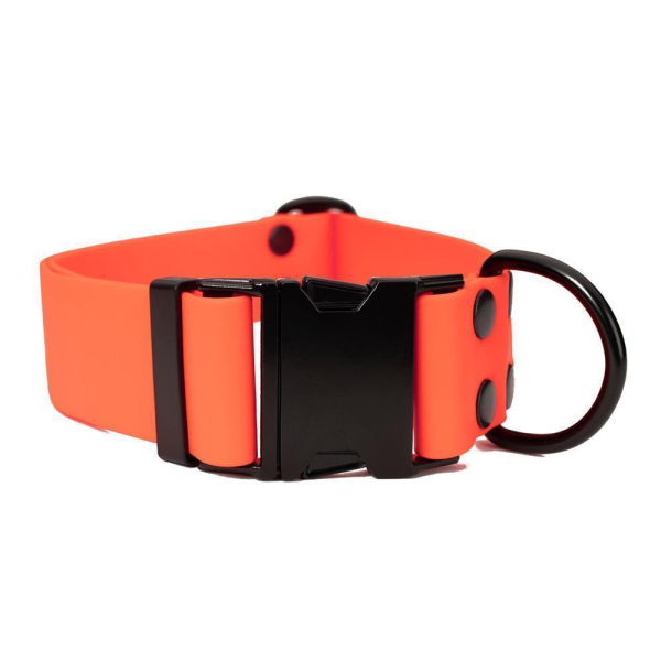 Mystique® Biothane Klick Halsband 38mm neon orange 30-40cm