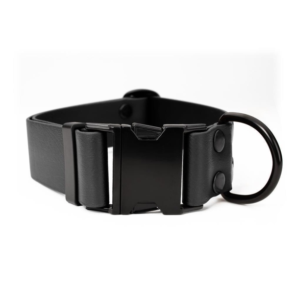 Mystique® Biothane Klick Halsband 38mm schwarz 55-65cm