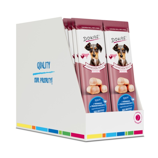DOKAS - Hühnchen-Rolle mit Rind 32er Pack (32 x 10g)