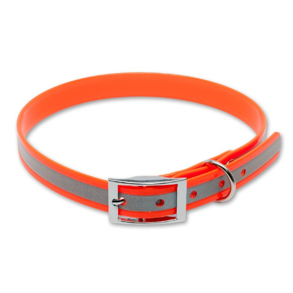 Mystique® Biothane Halsband deluxe 19mm reflex orange gold 35-43cm