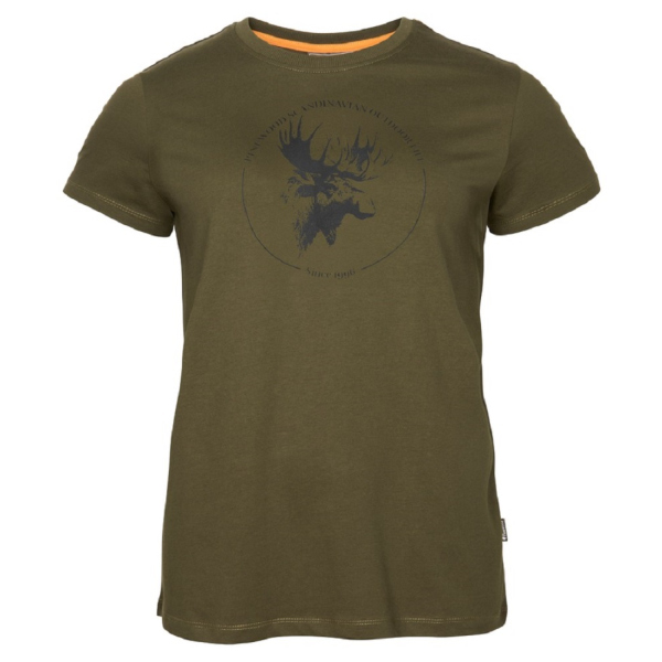 Pinewood 3450 Elch T-Shirt Damen H.Olive (713)