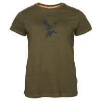 Pinewood 3450 Elch T-Shirt Damen H.Olive (713) XS