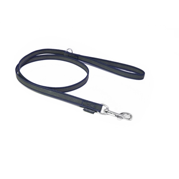 Mystique® Gummierte Leine 12mm mit Handschlaufe Standard Karabiner royal blau 1,2m