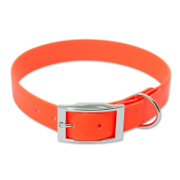 Mystique® Biothane Halsband deluxe 25mm neon orange 35-43cm