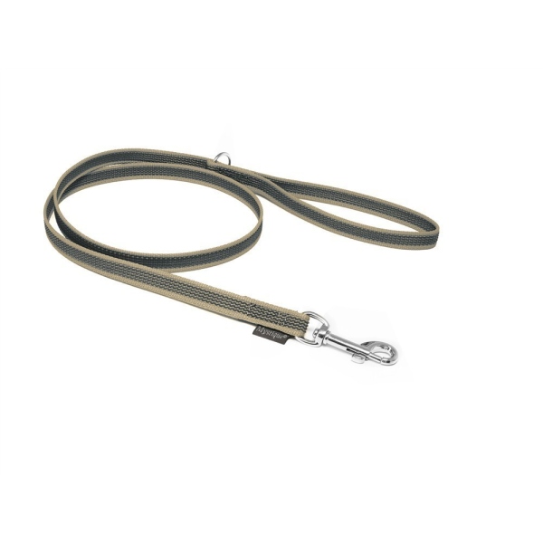 Mystique® Gummierte Leine 15mm mit Handschlaufe Standard Karabiner beige 1m