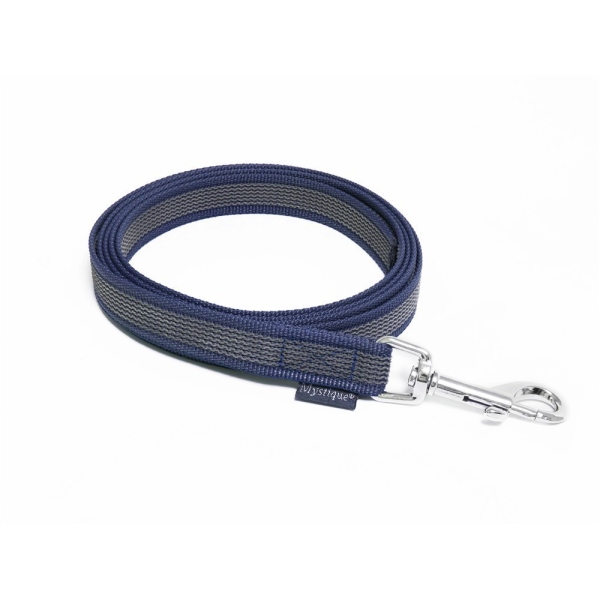 Mystique® Gummierte Leine 20mm ohne Handschlaufe Standard Karabiner royal blau 3m