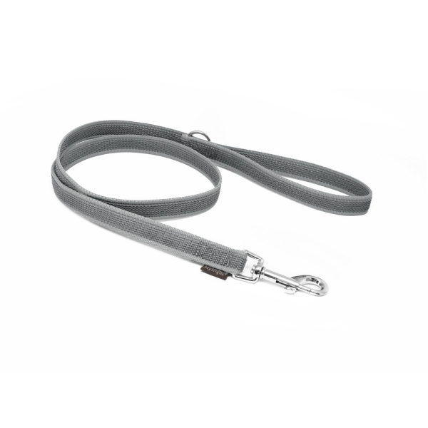 Mystique® Gummierte Leine 20mm mit Handschlaufe Standard Karabiner grau 1,2m