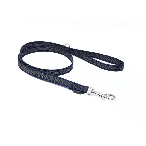Mystique® Gummierte Leine 20mm mit Handschlaufe Standard Karabiner royal blau 1,2m