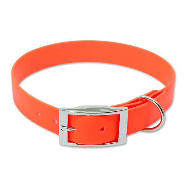 Mystique® Biothane Halsband deluxe 25mm neon orange 45-53cm
