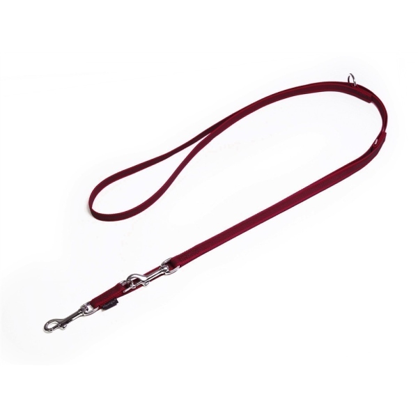 Mystique® Gummierte Umhängeleine Leine 12mm Standard Karabiner weinrot 2,5m